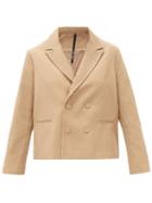 Matchesfashion.com Sara Lanzi - Oversized Double-breasted Wool-blend Jacket - Womens - Beige