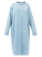 Matchesfashion.com Raey - Oversized Cotton-jersey Sweatshirt Dress - Womens - Dark Blue