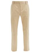 Matchesfashion.com Saint Laurent - Cotton-blend Twill Chino Trousers - Mens - Beige