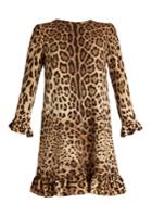 Dolce & Gabbana Leopard-print Ruffled-hem Mini Dress
