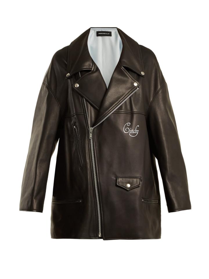 Undercover Cindy Logo-print Leather Jacket