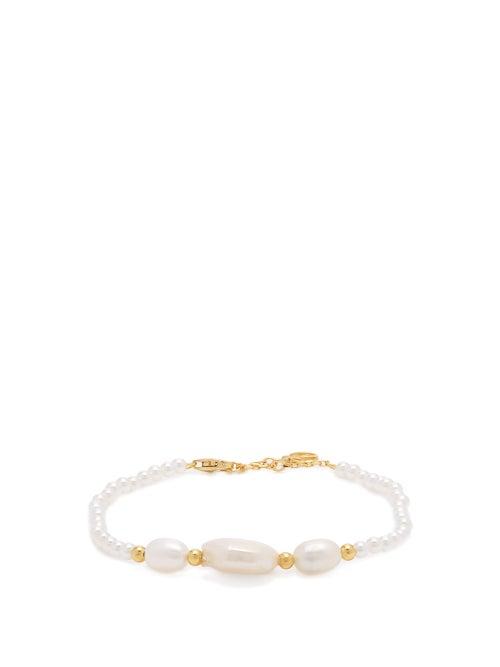 Matchesfashion.com Anissa Kermiche - Caviar Pebble Pearl Gold Plated Bracelet - Womens - Pearl