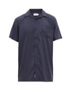 Matchesfashion.com Onia - Vacation Cuban Collar Poplin Shirt - Mens - Navy