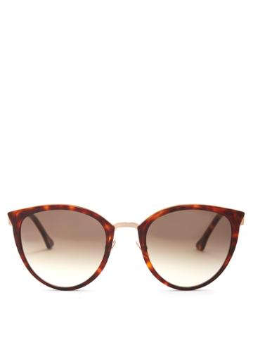 John Dalia Sasha Cat-eye Acetate And Rose-gold Sunglasses