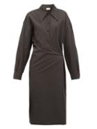 Matchesfashion.com Lemaire - Twisted Cotton-poplin Shirt Dress - Womens - Black