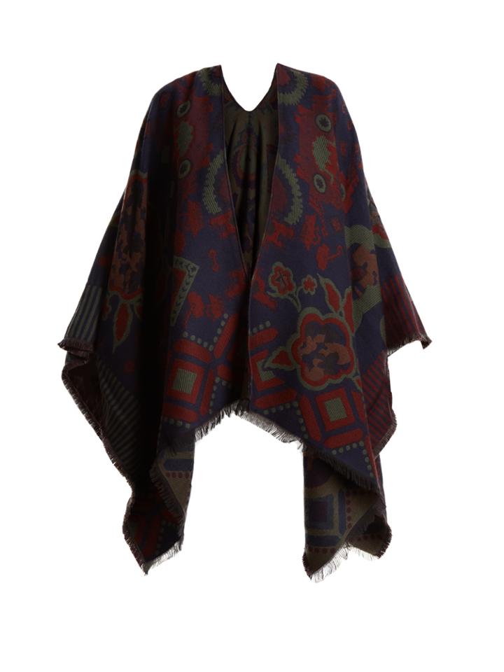 Etro Floral-intarsia Wool-blend Wrap