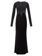 Gabriela Hearst - Abbey Floral-lace Jersey And Velour Dress - Womens - Black