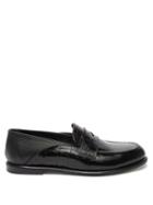 Matchesfashion.com Loewe - Crocodile Effect Collapsible Heel Leather Loafers - Mens - Black