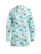 Matchesfashion.com Thorsun - Georgie Hummingbird Print Cotton Poplin Shirt - Womens - Blue Multi