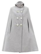 Matchesfashion.com Paco Rabanne - Trapeze Double-breasted Wool-blend Cape - Womens - Light Grey