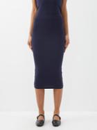 Flore Flore - Liv Organic-cotton Midi Skirt - Womens - Navy