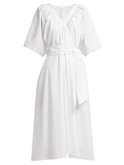 Matchesfashion.com Merlette - Lante Belted Cotton Dress - Womens - White