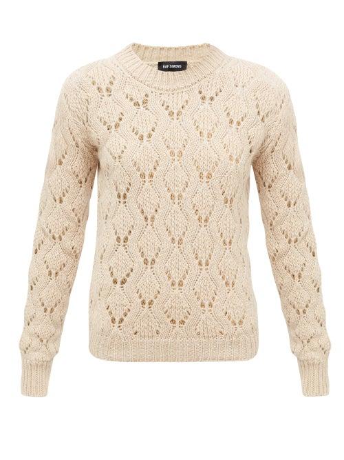Matchesfashion.com Raf Simons - Pointelle Alpaca-blend Sweater - Womens - Beige