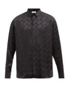 Saint Laurent - Check Silk-crepe Shirt - Mens - Black