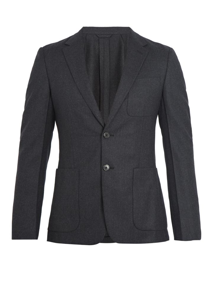 Prada Single-breasted Flannel-wool Blazer