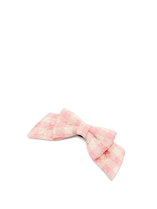 Matchesfashion.com Emilia Wickstead - Mayfair Bow Checked Twill Hair Clip - Womens - Pink