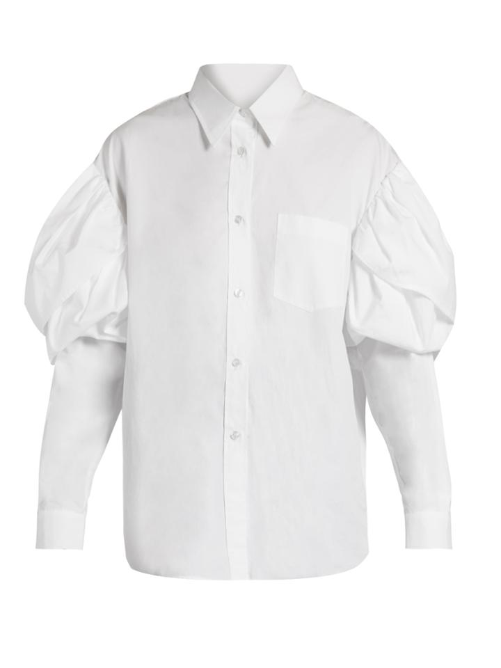 Simone Rocha Puff-shoulder Cotton-poplin Shirt