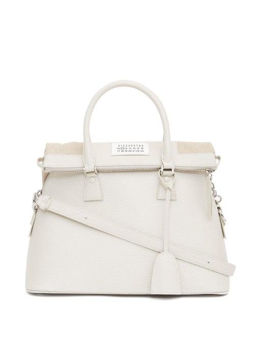 Maison Margiela - 5ac Medium Grained-leather Cross-body Bag - Womens - Light Grey