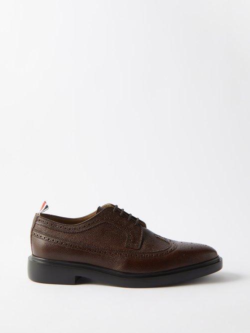 Thom Browne - Pebbled-leather Brogues - Mens - Brown