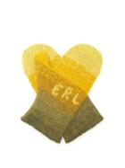 Erl - Logo-jacquard Striped Gloves - Mens - Yellow Multi