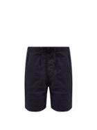 Albam - Drawstring-waist Cotton-seersucker Shorts - Mens - Navy