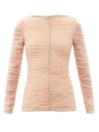 Matchesfashion.com Khaite - Vienna Crystal-embellished Pleated-tulle Top - Womens - Nude