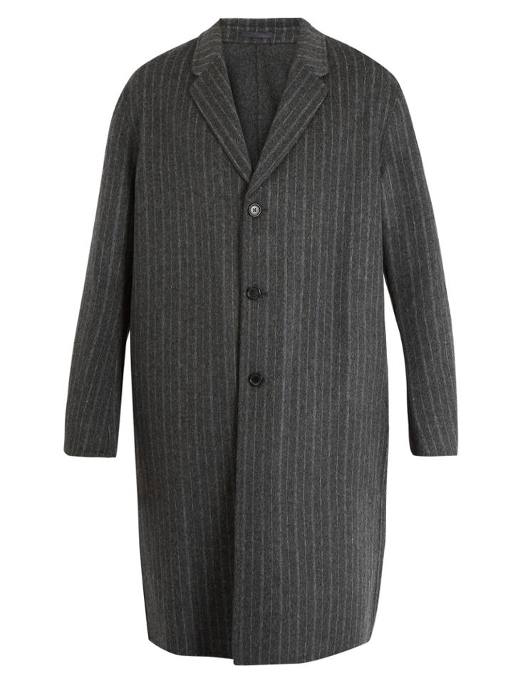 Acne Studios Chad Pinstriped Wool-cashmere Blend Coat