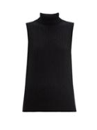 Matchesfashion.com Erdem - Jonquil Roll-neck Cable-knit Cashmere Sweater - Womens - Black