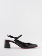 Christian Louboutin - Miss Jane 55 Patent-leather Slingback Pumps - Womens - Black