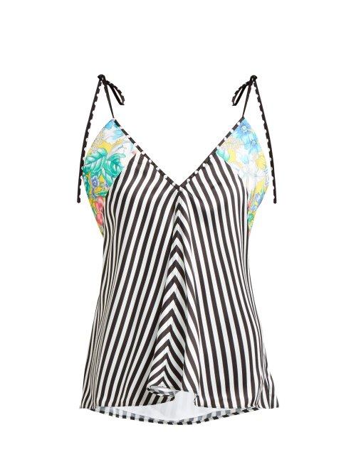 Matchesfashion.com Racil - X Aquazzura V Neck Striped Twill Top - Womens - Multi