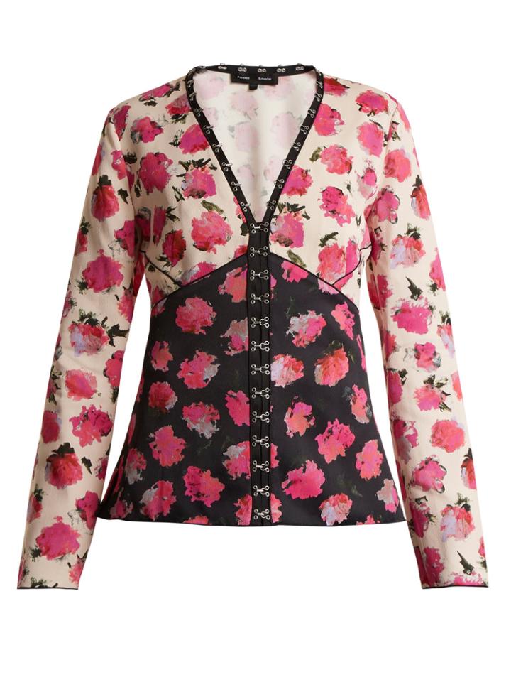 Proenza Schouler Floral-print V-neck Blouse