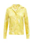 Matchesfashion.com Etro - Capri Paisley-print Silk-satin Shirt - Womens - Yellow Print