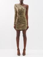 Alexandre Vauthier - One-shoulder Sequinned Mini Dress - Womens - Gold