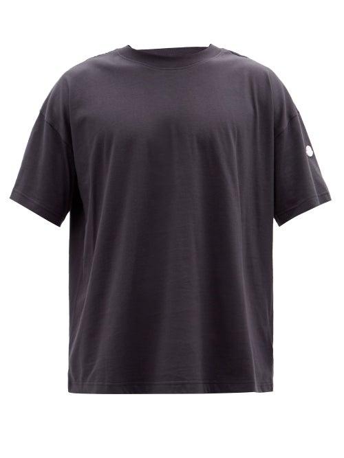 4 Moncler Hyke - Logo-print Cotton-jersey T-shirt - Mens - Navy