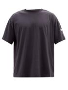 4 Moncler Hyke - Logo-print Cotton-jersey T-shirt - Mens - Navy
