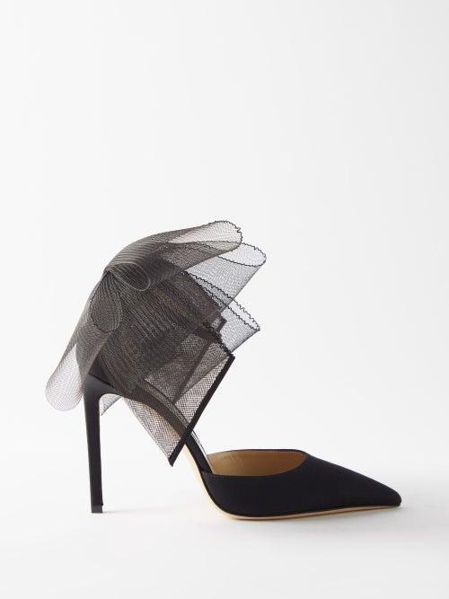 Jimmy Choo - Averly 100 Bow-trim Leather Pumps - Womens - Black