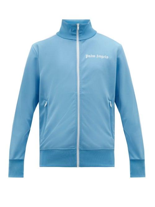 Matchesfashion.com Palm Angels - Side Stripe Jersey Track Jacket - Mens - Light Blue