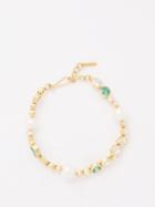 Completedworks - Cubic Zirconia, Pearl & 14kt Gold-plated Bracelet - Womens - Green Multi