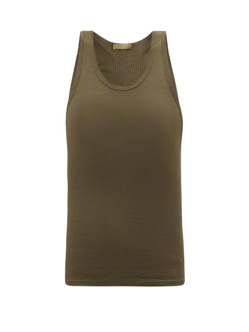 Matchesfashion.com Wardrobe. Nyc - Ribbed Cotton-jersey Tank Top - Womens - Khaki