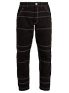 Comme Des Garçons Shirt Contrast-stitch Panelled Cotton Trousers