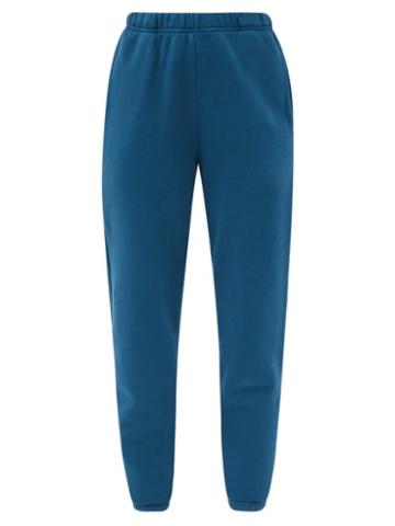 Ladies Rtw Les Tien - Classic Brushed-back Cotton-jersey Track Pants - Womens - Blue