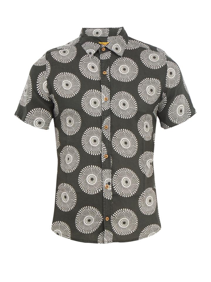 Okun Sankara Circle-print Linen Shirt