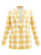 Matchesfashion.com Brock Collection - Single-breasted Checked Wool Blazer - Womens - Yellow Multi