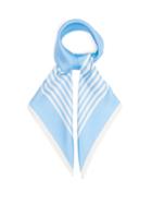 Matchesfashion.com Lescarf - No. 25 Striped Silk-twill Scarf - Womens - Blue White