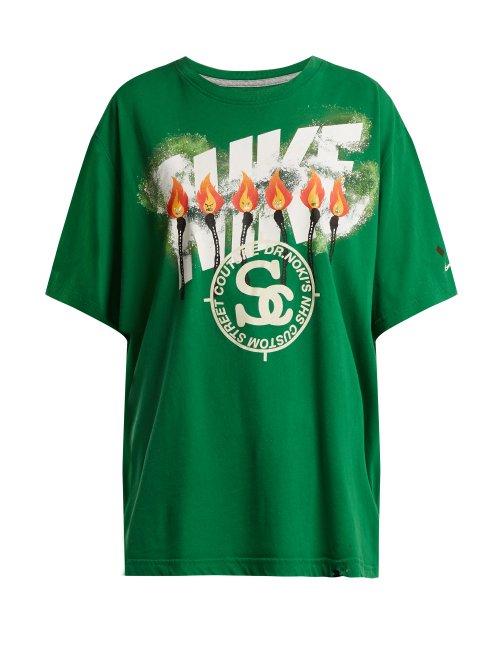 Matchesfashion.com Noki - Matchstick Print Cotton T Shirt - Womens - Green Multi