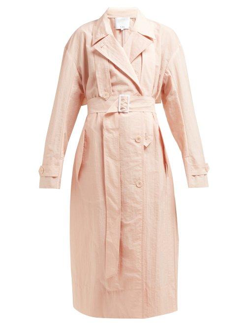 Matchesfashion.com Tibi - Lightweight Double Breasted Trench Coat - Womens - Light Pink