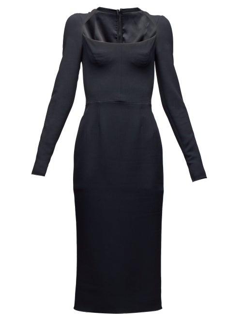 Matchesfashion.com Dolce & Gabbana - Cady Crepe Midi Dress - Womens - Black