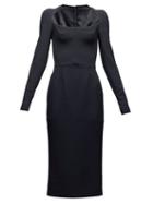 Matchesfashion.com Dolce & Gabbana - Cady Crepe Midi Dress - Womens - Black