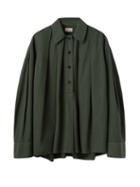 Lemaire - Garment-dyed Poplin Shirt - Womens - Dark Green