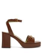 Matchesfashion.com Gucci - Houdan Horsebit Leather Platform Sandals - Womens - Dark Brown